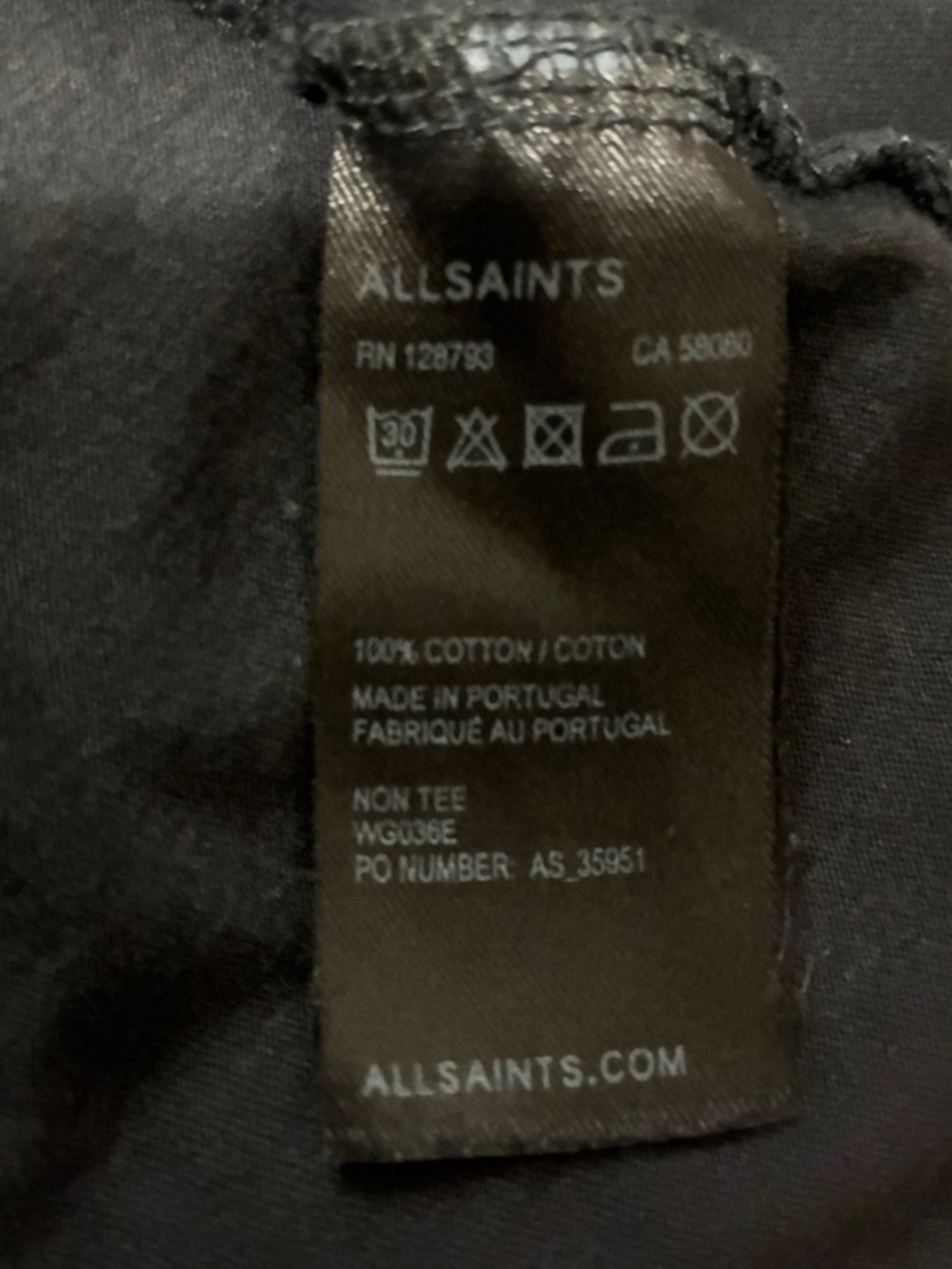 All Saints 'NON' Roll Sleeve Tshirt - Picture 9 of 9